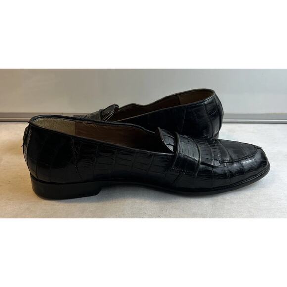 Belvedere Shoes Mens 10.5 M Genuine Crocodile Loafers Hand Made In Italy.